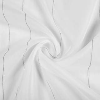 Вуаль тюль шифон смужки шеніллові тонкі сірі, біла з обважнювачем, ш.150