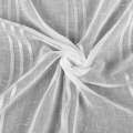 Лен гардинный полоски тройные белые, штрихи бежевые, белый без утяжелителя, ш.300