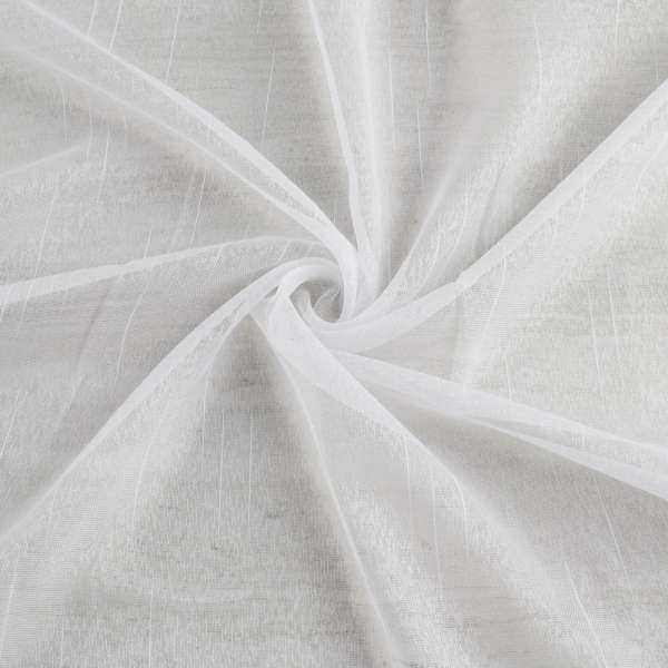 Лен гардинный штрихи ниточные, белый с утяжелителем, ш.180