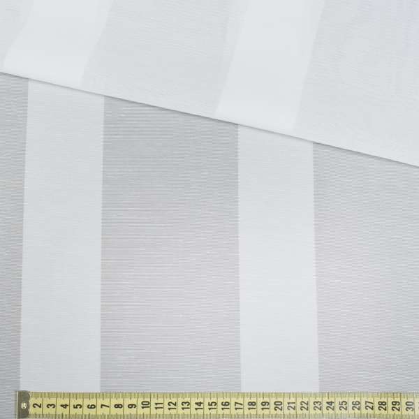 Лен гардинный полосы плотные узкие, молочный с утяжелителем, ш.150