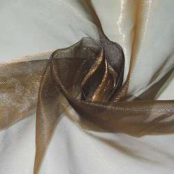 Органза тюль з переливом метаниткою коричнево-золотиста, ш.320