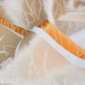 Атлас жаккард для штор полосы с росчерками молочные, персиковые, оранжевые, ш.140