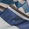 Тафта для штор смуги коричневі, білі, сині, ш.150