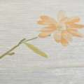 Шелк искусственный для штор принт цветы крупные оранжевые на молочном фоне, ш.140