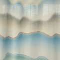Шовк штучний для штор принт розводи акварельні зелені, блакитні, бежеві, ш.140