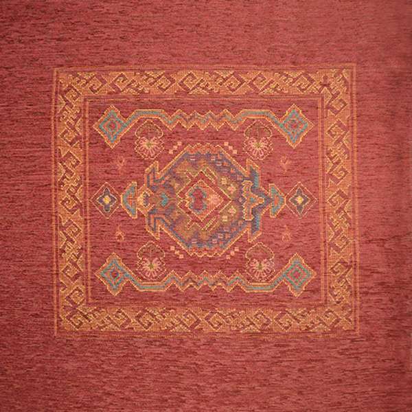 Шенілл подушковий з орнаментом червоний, раппорт 65см (1 подушка), ш.140