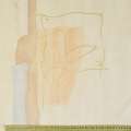 Велюр хлопковый мебельный принт абстракция бежево-абрикосовый, ш.143