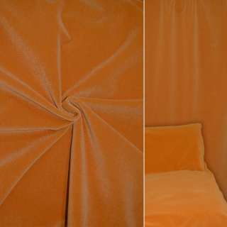 Велюр с шерстью мебельный оранжевый, ш.140