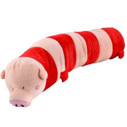 М'яка подушка валик іграшка свинка 73 см висота 13 см рожева з червоним