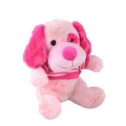 М'яка іграшка собачка в кофтині 33 см рожева