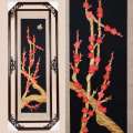 Картина з соломки в ажурною рамі 47х117 см Гілочки сакури