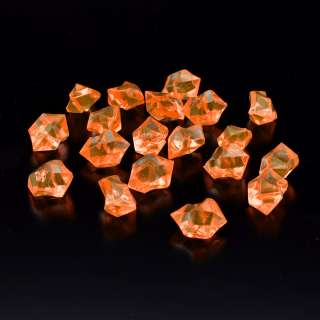 Кристаллы акрил 1,5x1,5x2,5 см оранжевые темные упаковка 180 шт