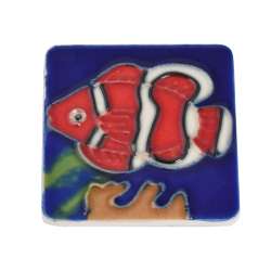 Магнит сувенирный керамика глазурь 6 х 6 см рыба клоун