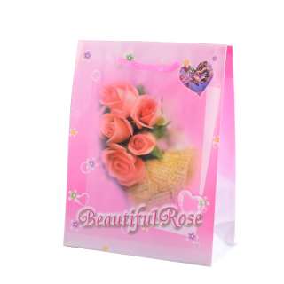 Пакет подарунковий 23х18х7,5 см з трояндами Beautiful Rose рожевий