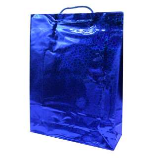Пакет подарунковий голограма 25х34 см кола синій