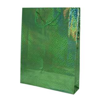 Пакет подарунковий голограма 25х34 см кола зелений