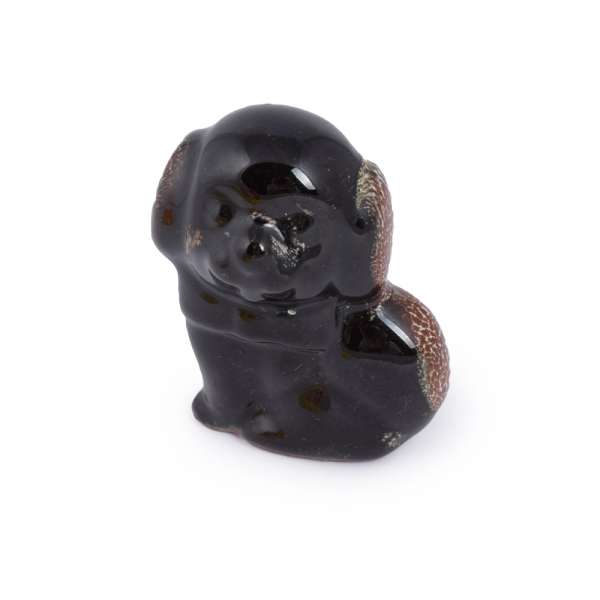 Фігурка сувенірна керамічна собачка 7х6х4 см коричнево-руда