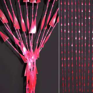 Штора декоративная пластик спираль с бусинками 80х175 см розовая