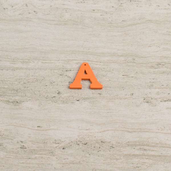 Пришивний декор літера A помаранчева, 25мм