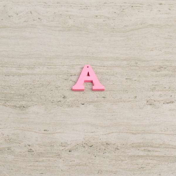 Пришивний декор літера A рожева, 25мм