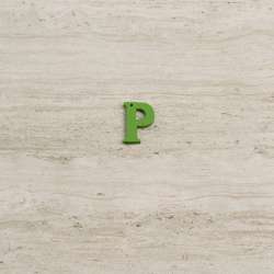 Пришивний декор літера P зелена, 25мм