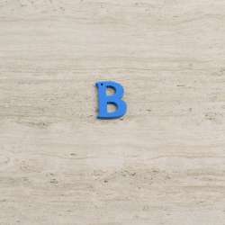 Пришивний декор літера B синя, 25мм