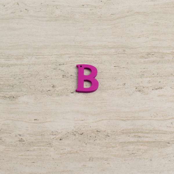 Пришивний декор літера B фіолетова, 25мм