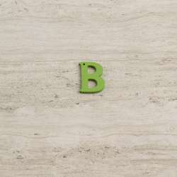Пришивний декор літера B зелена, 25мм