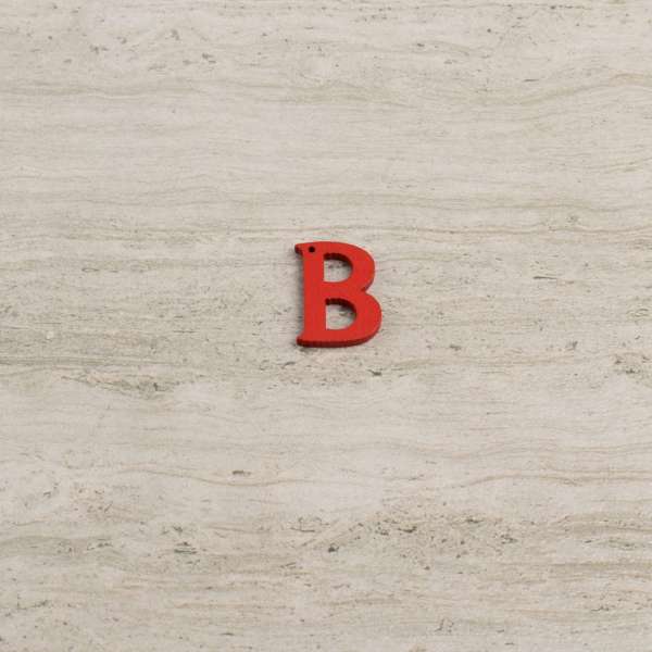Пришивний декор літера B червона, 25мм