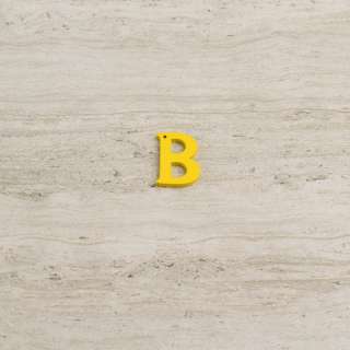 Пришивной декор буква B желтая, 25мм