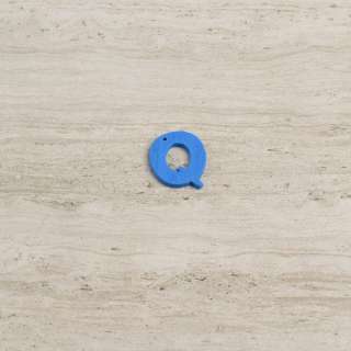 Пришивной декор буква Q синяя, 25мм