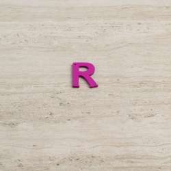 Пришивний декор літера R фіолетова, 25мм