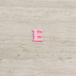 Пришивний декор літера E рожева, 25мм