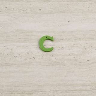 Пришивной декор буква C зеленая, 25мм