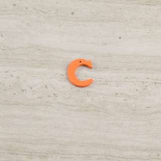 Пришивной декор буква C оранжевая, 25мм
