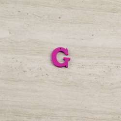 Пришивний декор літера G фіолетова, 25мм
