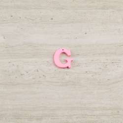 Пришивний декор літера G рожева, 25мм