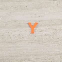 Пришивной декор буква Y оранжевая, 25мм
