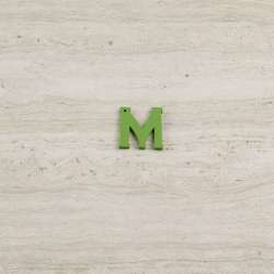 Пришивной декор буква M зеленая, 25мм