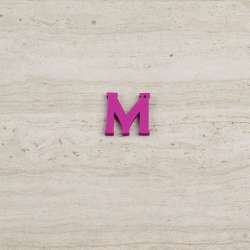 Пришивной декор буква M фиолетовая, 25мм