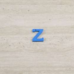 Пришивной декор буква Z синяя, 25мм