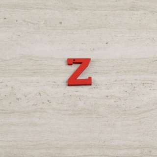 Пришивной декор буква Z красная, 25мм