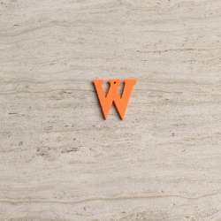 Пришивний декор літера W помаранчева, 25мм