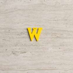 Пришивний декор літера W жовта, 25мм