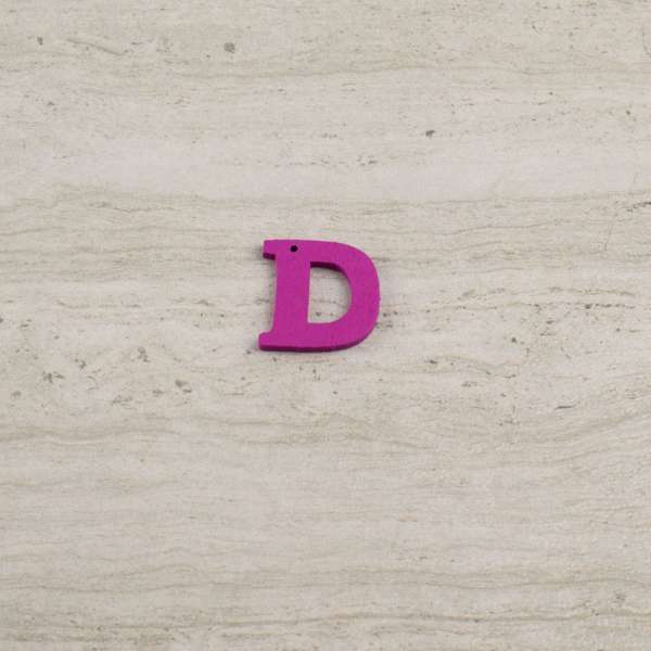 Пришивний декор літера D фіолетова, 25мм