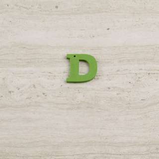 Пришивной декор буква D зеленая, 25мм