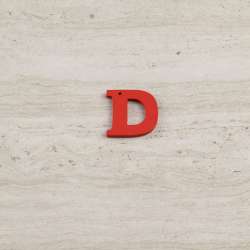 Пришивний декор літера D червона, 25мм