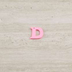 Пришивний декор літера D рожева, 25мм