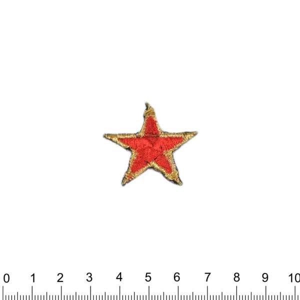 Термоаппликация Звезда 30х30см красная с золотым