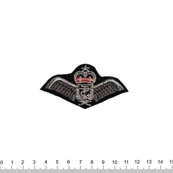 Нашивка Крылья с короной 40х80мм черная
